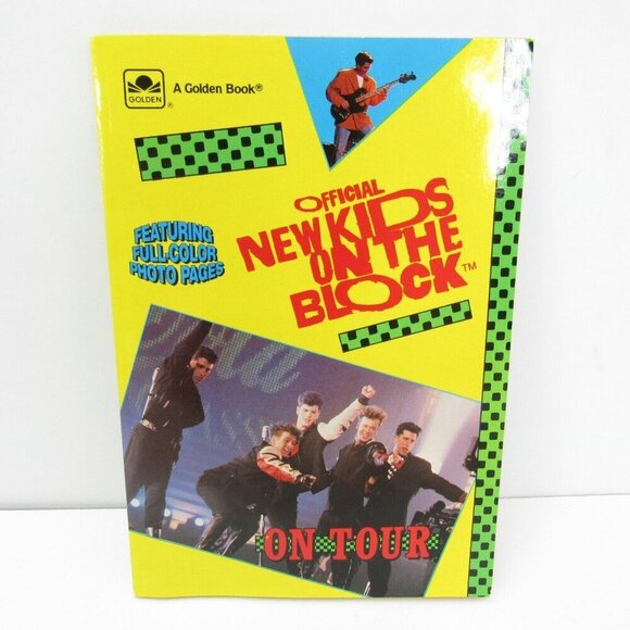 Vintage 1990 Official New Kids On The Block On Tour Justine Korman A Golden Book - Picture 1 of 3